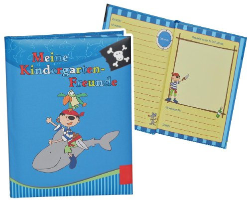 Meine Kindergarten Freunde Buch - Pirat für Jungen - dick gebunden für Kindergartenfreunde Poesie A5 Hardcover - Freundebuch Poesiealbum Kinder