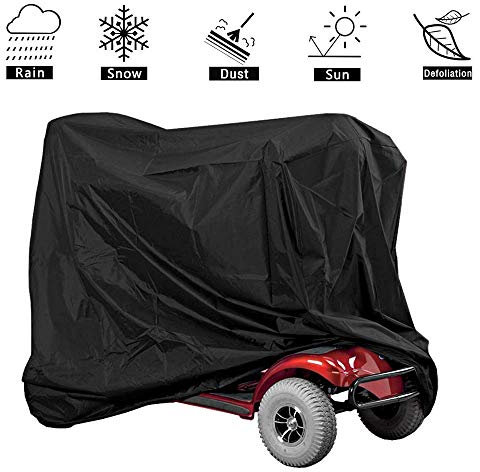 Heavy Duty Mobility Scooter Cover with Storage Bag,190D Oxford Scooter Cover Waterproof Wheelchair Storage Cover Outdoor Electric Scooter Cover,Protector from Dust Dirt Snow Rain Sun