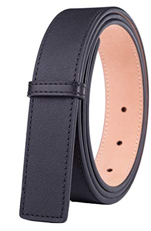 Vatee's Ersatzgürtel aus echtem Leder für Damen ohne Schnalle, Kleidergürtel, breit, 29 mm/20 mm, 201: schwarz, 90 EU/2.9W / 41L