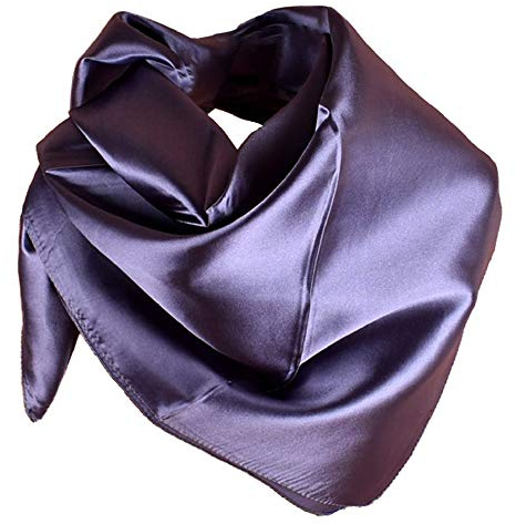 YOFASEN Hijab för kvinnor - Muslimsk Satin Velate Scarf Slöja Turban Sjal Islamisk Sjal 90 x 90 cm, Grå Lila A, one size