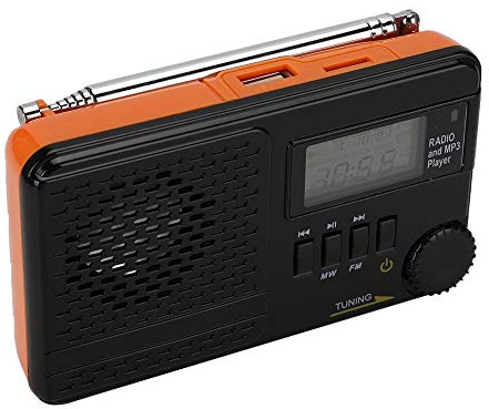 Diyeeni Portable Radio with built-in speaker,FM/MW Radio date/week/month Multiple display MP3 Player Radio,alarm wake-up, USB/TF card input, Radio with Alarm