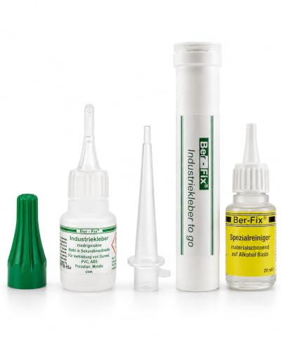 Ber-Fix PE PP Kunststoffkleber Set 5g + 5ml + Reiniger | PE PP PTFE Kunststoffkleber Set Unterwegs(5g + 5ml) mit Primer: mit Spezialreiniger zur Vorreinigung und