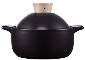 Ollas Soperas Cazuela de cerámica Steft Stef Pot Pot de arcilla Olla de tierra Cocina de cocina olla redonda Resistente al calor Pote con mango dual y cubierta 2.5L Olla de sopa ( Color : Beige )