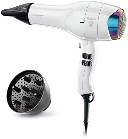 Valera ePower 2030 eQ professioneller Ionen-Haartrockner, umweltfreundlich und leistungsstark, digitaler Motor, Sanify Luftreinigung, intelligente Luftstrom-Diagnose, 1600 Watt, Farbe Weiß