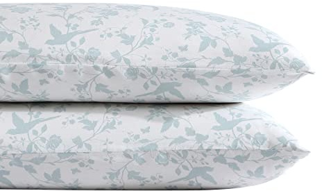 Laura Ashley Home - Colección Satén - Juego de Fundas de Almohada de 2 Piezas - 100% algodón, Suave y Sedoso y Luminoso, Ropa de Cama Resistente a Las Arrugas, Garden Palace