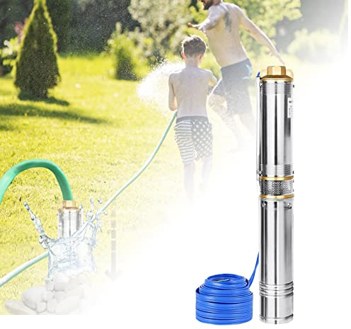 ACXIN Bomba de agua sumergible pozo 100 cm – Bomba para pozos profundos profundos, Bomba Sumergible de 92 mm de diámetro, (0,37 kW/4.000 l/h)