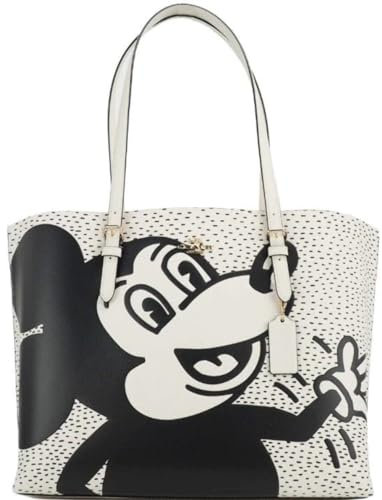 Coach Disney Mickey Mouse X Keith Haring Mollie Tragetasche, Goldfarben/Kreide