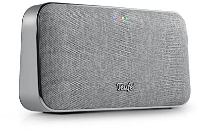 Teufel Motiv GO Voice Kabelloser Bluetooth Speaker - Tragbarer Bluetooth Lautsprecher mit Langer Akkulaufzeit (16 h) & WLAN, Google Assistant, Chromecast Built-in, Sprachsteuerung - Silber