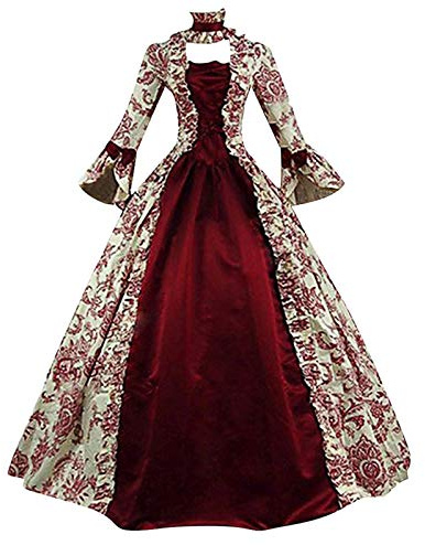 Mittelalter Kleidung Damen Renaissance Prinzessin Kleider Barock Rokoko Kleidung Lolita Kleidung Viktorianisches Königin Maxi Kleider Elegant Abendkleider Cocktailkleid Party A-Linie Kleid
