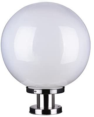 Bola de acrílico lámpara de poste al aire libre moderna impermeable IP65 lámpara de patio iluminación de cubierta E27 luz de pilar redondo poste de puerta al aire libre bolardo antioxidante acero inox