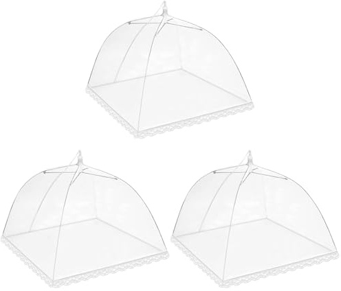 YDHfdc 3 Stück Fliegenhaube Lebensmittel Abdeckung Zelt Faltbare Obsthaube 32x32cm Fliegenschutz Essen Kuchenabdeckung Abdeckung für Essen, Obst, Picknick, Camping