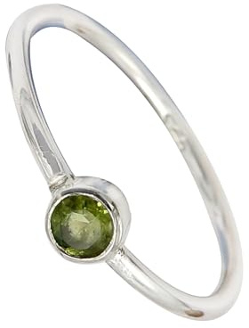 SILVERNROCK Peridot Edelstein für Herren und Damen alle Größen Geschenkartikel Versilberter Ring handgefertigter Schmuck ERG 107B_70 (22.3)