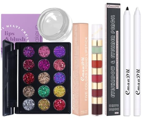 RoseFlower Schminke Set Profi Make Up Set Teenager Mädchen Schminkkoffer Kosmetische Makeup Paletten Lidschatten Vollgesichts Schminke Make-up-Pinsel-Set Augenbrauenstift Eyeliner Mascara
