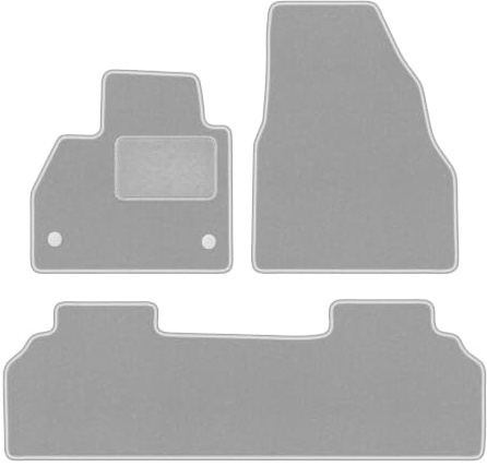 Velours-Fußmatten passend für Renault Kangoo II 2007-, Grau, OSLO | passend für Hochdachkombi; Velours-Teppich (Polypropylen), ca. 6,5 mm; rutschfest, vormontierte Befestigungen (Typ RN)