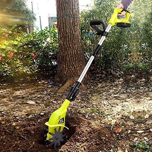 Garden Tiller,20V Garden Tiller Rotavators Portable Cordless Electric Rotavator, with 5200mAh Rechargeable Battery and Charger, Electric Hand Tiller Soil Cultivator for The Garden,