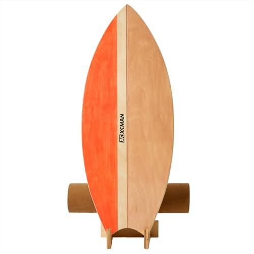 XCMAN Surf Balance Board Trainer Mit Rolle - Stabilitätstrainer Für Erwachsene Und Kinder, Zum Surfen, Snowboarden, Skateboarden, Hockey