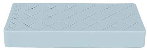 Jwthee Boîte de rangement multi-grilles pour rouge à lèvres, 24 emplacements antidérapants en silicone pour rouge à lèvres, support amovible pour organisateur de pinceaux de maquillage, (Blue)