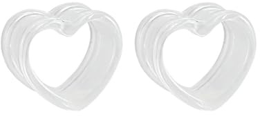 Homxi 2PCS Tunnel Ohr 10mm,Acryl Flesh Tunnel Plug Plugs 00G Herz Plug Ohr Set Transparent