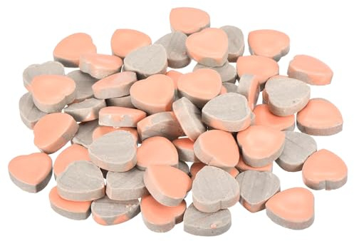 QUARKZMAN 200g Keramik Mosaikfliesen für Bastelbedarf, Herz Rosa | Keramikfliesen für Mosaik-Sets Garten Trittplatten Cup Mat