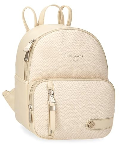 Pepe Jeans Sprig Zaino Casual Beige 20 x 25,5 x 10 cm Pelle sintetica 5,1 L by Joumma Bags, Beige, Taglia unica, Zaino Casual