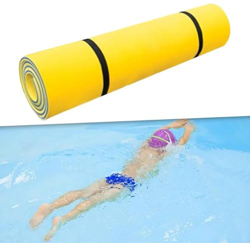 CCKUYT Schwimmende Wassermatte, reißfester 3-Lagen-Schaum, aufrollbare Schwimmbecken-Schwimmkissen aus Schaumstoff für See, Fluss, Ozean, Boot