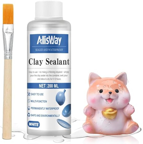 AllisWay 200ml Gießpulver Versiegeln, Versiegelung für Gießpulver, Gips Versiegelung, für Ton, Gips, Keramik, Wasserfest und Einfach Anzuwenden, Transparent, Rissfest - Aktualisierte Version