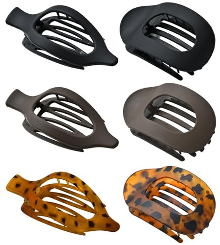 Flat Claw Clips for Women, Large Duckbill French Hair Clips, 6 Pack Non-Slip Matte Hair Accessories for Thick & Thin Hair