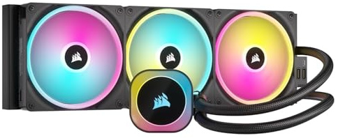 CORSAIR iCUE Link H170i RGB Liquid CPU Cooler - 420mm AIO - QX140 RGB Fans - Fits Intel® LGA 1700, AMD® AM5 - iCUE Link System Hub Included - Black (Renewed)