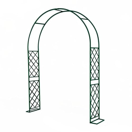Arche de rose en métal galvanisé, treillage de jardin pour plantes grimpantes, pergola décorative, 140 cm de large x 220 cm de haut, noir (également disponible en vert, L 310 cm x H 240 cm)