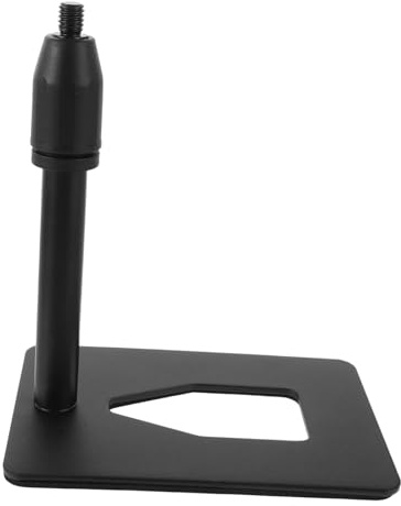 Rettangolare Supporto per Microfono Base da Tavolo | Struttura in Metallo e Plastica, Design Nero Compatto, per Registrazione e Streaming su Tavolo