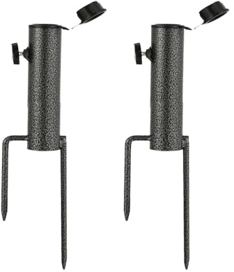 Syengery 2 Stück Rasendorn Sonnenschirmständer, Metall Erdspieß Schirmständer, Sonnenschirm Halter Für Outdoor, Yard, Camping, Garden