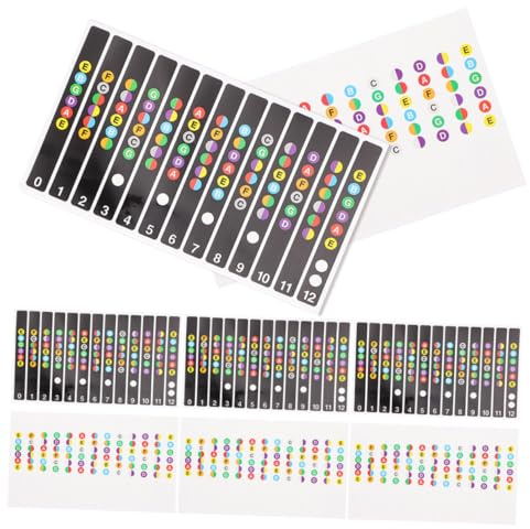 AKOOSY Gitarren Griffbrettnoten Aufkleber 8 Stück Pvc Sticker mit Deutlich Sichtbaren Noten für Anfänger und Einfaches Lernen dem Gitarrenhals