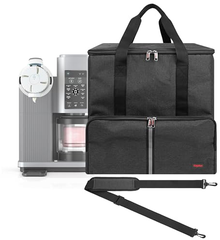 Kingshion Waterproof Ice Cream Maker Travel Case Compatible with Ninja CREAMi Swirl NC701, Deluxe NC501 & Breeze, Insulated Storage Tote Bag with Accessory Pockets for Pints, Scoops (Dark Gray)