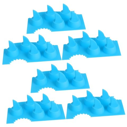 NOLITOY 6 Piezas Molde de Silicona Flexible para Cubitos de Hielo con Forma de Aleta de de Antiadherente y Fácil de Desmoldar para Fiestas Temáticas y Bebidas Refrescantes
