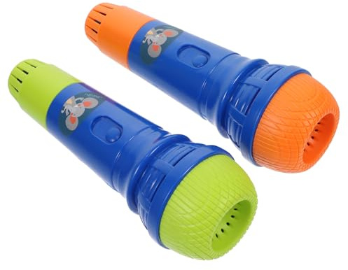 Hohopeti Microfono Giocattolo Simulazione 2 Pezzi per Bambini, Compatto in Plastica Leggera, per Feste e Spettacoli, Aiuta a Superare Paura e Timidezza Colore Casuale