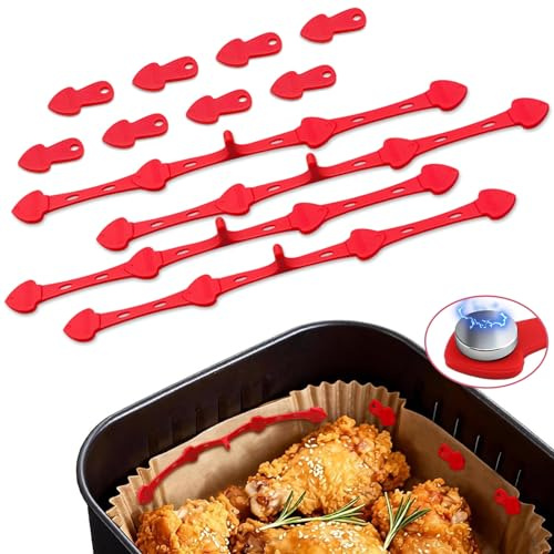 Magnete für Airfryer Backpapier, 12 Stück Silikon Magnete Airfryer Zubehör | Zubehör Verhindern Backpapier von Abdeckung Lebensmitteln, Heißluftfritteuse Zubehör für Ninja,Philips,Cosori
