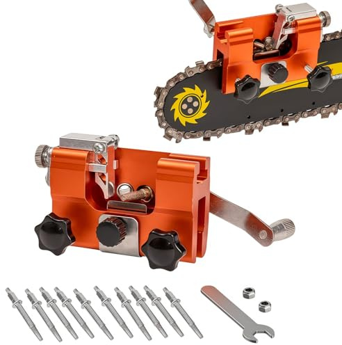 Gartenstadl ProfiSaw - das Original - Universal Kettenschaerfer Mit Scharfergebnis In Wenigen Minuten Fuer Werkstatt Und Garten (Kettenschleifer+ 10 Schleifköpfe)