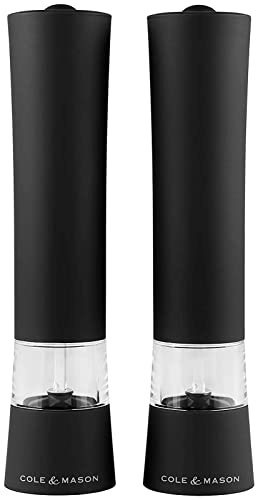 Cole & Mason Coffret MOULINS SEL ET Poivre ÉLECTRIQUES Victoria 210 MM, Autre, Noir, Lot de 2