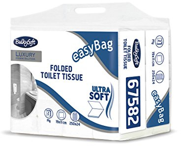 Carta igienica intercalata Bulky Soft 67582, 2 veli, Easybag (confezione da 6000 fogli)