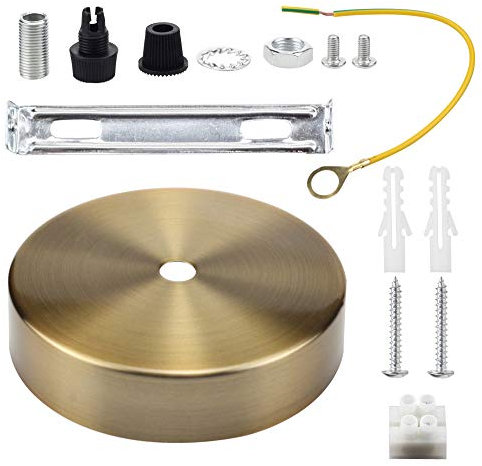 Rosone per lampadario da soffitto, con cavo e morsetto Flex, piastra di montaggio per luce, 100 mm, disponibile in vari colori French Golden