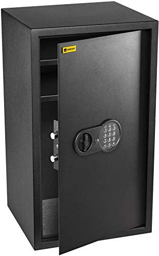 HomeSafe HV70E Tresor mit Elektronikschloss, 70x40x36cm (HxBxT), Digitaler Tresor für Zuhause und Büro, Schranksafe, Geldsafe, Elektronik, Schmuck oder Dokumentensafe mit 2 Verstellbaren Fachböden