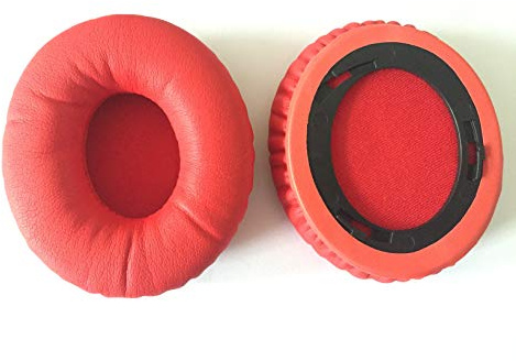 Monster Beats by Dr Dre Solo HD Headphone Replacement Ear Pads - Cushions, Cups, Cover, Repair Parts (Red)