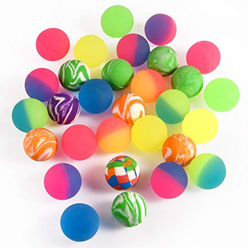 FEPITO 30 Stücke Bouncy Balls Bunte Gummibälle Bouncing Ball Groß Party Tasche Füllstoffe für Kinderpreise, Geburtstagsfeier Tasche Füllstoffe (25 MM)