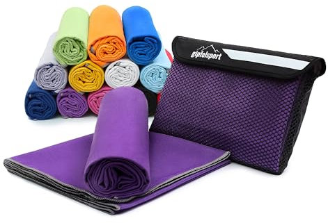 gipfelsport Mikrofaser Handtuch - Microfaser Handtücher Set, Strandtuch, Badetuch I groß, schnelltrocknend I für Sport, Beach, Reise, Outdoor, Camping I leicht, dünn, klein I 80x40cm I Lila
