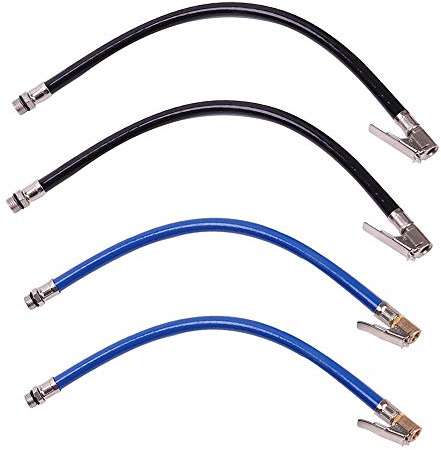 HPiano Reifenfüller Schlauch Air Tool, 4 Stücke, Flexibler Clip Gummi Air Rohr Schlauch Motorrad Fahrrad Auto Kompressor Schlauch Tool, Auto Motorrad Tire Kompressor Schlauch mit Kupfer Ventil