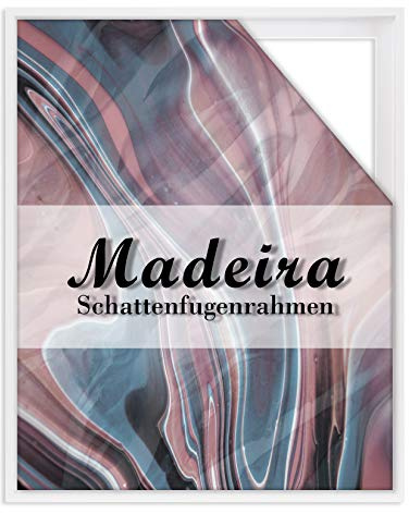 BIRAPA Madeira Schattenfugenrahmen für Leinwand 45x45 cm in Weiß, Holzrahmen, Rahmen für Leinwände, Leerrahmen für Leinwand, Schattenfugenrahmen für Keilrahmen