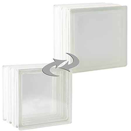 2 pièce Fuchs Design briques de verre vue complète blanc 19x19x15 cm - EI60 (Résistance au EIeu)