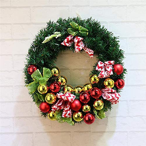 Samnuerly Weihnachtskranz Kreative glitzernde Kugeln Weihnachtsmann-Hängeverzierung Weihnachtskranz mit Haken zum Aufhängen (Size : 40cm)