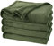 PHF Morbida coperta in pile, 230 x 270 cm, in Oeko-Tex, morbida, calda, per divano, letto, copriletti e coperte, colore: verde oliva