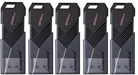 Kingston DataTraveler Exodia Onyx - Memoria USB 3.2 (256 GB, negro mate) (paquete de 5)